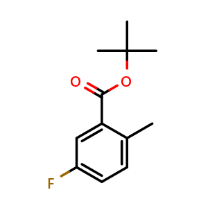 Chemical structure of tert-butyl 5-fluoro-2-methylbenzoate , CAS 1410568-02-3, AChemBlock AD297089