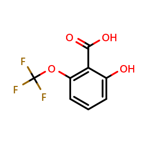 Chemical structure of 2-Hydroxy-6-(trifluoromethoxy)benzoic acid , CAS 851341-50-9, AChemBlock AD297093