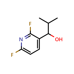 Chemical structure of 1-(2,6-difluoropyridin-3-yl)-2-methylpropan-1-ol , CAS 2921687-11-6, AChemBlock AD297095