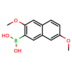 Chemical structure of (3,7-dimethoxynaphthalen-2-yl)boronic acid , CAS 2180120-81-2, AChemBlock AD297099