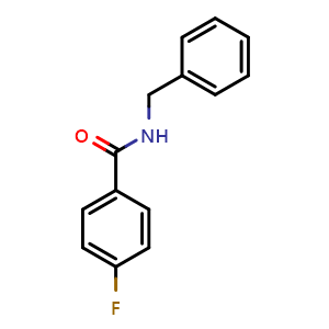 Chemical structure of N-benzyl-4-fluorobenzamide , CAS 725-38-2, AChemBlock AD297140