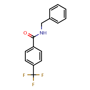 Chemical structure of N-benzyl-4-(trifluoromethyl)benzamide , CAS 365274-70-0, AChemBlock AD297142