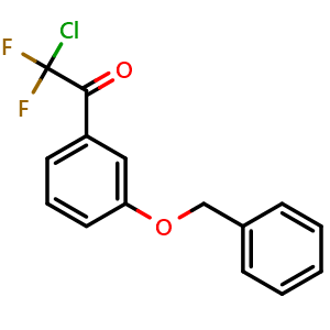 Chemical structure of 1-(3-(benzyloxy)phenyl)-2-chloro-2,2-difluoroethanone , CAS 1823777-56-5, AChemBlock AD297152