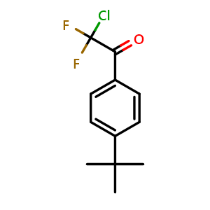 Chemical structure of 1-(4-(tert-butyl)phenyl)-2-chloro-2,2-difluoroethanone , CAS 1352222-75-3, AChemBlock AD297157