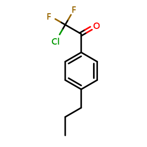 Chemical structure of 2-chloro-2,2-difluoro-1-(4-propylphenyl)ethanone , CAS 1566394-58-8, AChemBlock AD297161