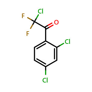 Chemical structure of 2-chloro-1-(2,4-dichlorophenyl)-2,2-difluoroethanone , CAS 121412-16-6, AChemBlock AD297167
