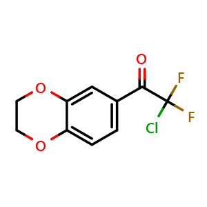 Chemical structure of 2-chloro-1-(2,3-dihydrobenzo[b][1,4]dioxin-6-yl)-2,2-difluoroethanone , CAS 1565025-80-0, AChemBlock AD297171