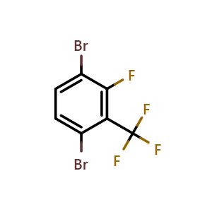 Chemical structure of 1,4-dibromo-2-fluoro-3-(trifluoromethyl)benzene , CAS 1806306-85-3, AChemBlock AD297172