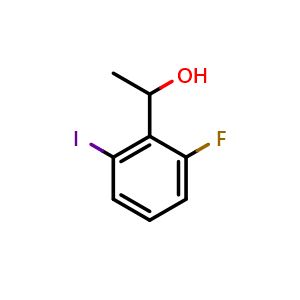 Chemical structure of 1-(2-fluoro-6-iodophenyl)ethanol , CAS 2921900-41-4, AChemBlock AD297183