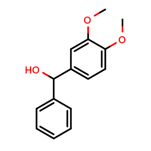 Chemical structure of (3,4-dimethoxyphenyl)(phenyl)methanol , CAS 56139-08-3, AChemBlock AD297192