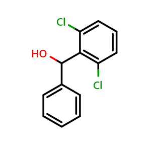 Chemical structure of (2,6-dichlorophenyl)(phenyl)methanol , CAS 22543-77-7, AChemBlock AD297194