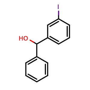 Chemical structure of (3-iodophenyl)(phenyl)methanol , CAS 84359-23-9, AChemBlock AD297199