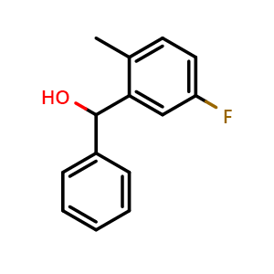 Chemical structure of (5-fluoro-2-methylphenyl)(phenyl)methanol , CAS 54611-11-9, AChemBlock AD297203