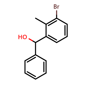 Chemical structure of (3-bromo-2-methylphenyl)(phenyl)methanol , CAS 1480603-81-3, AChemBlock AD297206