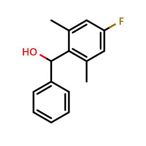 Chemical structure of (4-fluoro-2,6-dimethylphenyl)(phenyl)methanol , CAS 1977509-48-0, AChemBlock AD297209