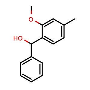 Chemical structure of (2-methoxy-4-methylphenyl)(phenyl)methanol , CAS 1968435-02-0, AChemBlock AD297210