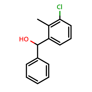 Chemical structure of (3-chloro-2-methylphenyl)(phenyl)methanol , CAS 1499524-27-4, AChemBlock AD297215
