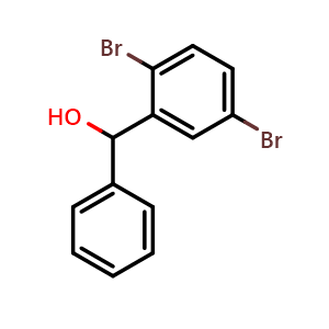 Chemical structure of (2,5-dibromophenyl)(phenyl)methanol , CAS 1284126-22-2, AChemBlock AD297217