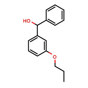 Chemical structure of phenyl(3-propoxyphenyl)methanol , CAS 1281898-75-6, AChemBlock AD297218