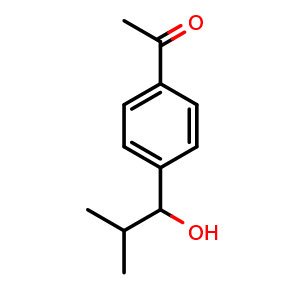 Chemical structure of 1-(4-(1-hydroxy-2-methylpropyl)phenyl)ethanone , CAS 1314907-71-5, AChemBlock AD297240