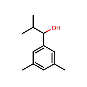 Chemical structure of 1-(3,5-dimethylphenyl)-2-methylpropan-1-ol , CAS 164394-51-8, AChemBlock AD297249