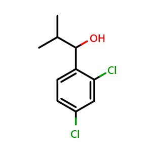 Chemical structure of 1-(2,4-dichlorophenyl)-2-methylpropan-1-ol , CAS 1291801-56-3, AChemBlock AD297252