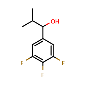 Chemical structure of 2-methyl-1-(3,4,5-trifluorophenyl)propan-1-ol , CAS 1247341-08-7, AChemBlock AD297253
