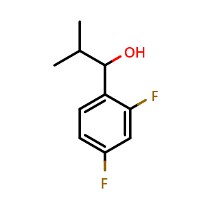 Chemical structure of 1-(2,4-difluorophenyl)-2-methylpropan-1-ol , CAS 959399-38-3, AChemBlock AD297255