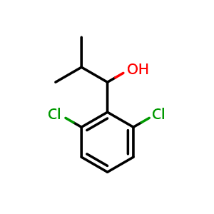 Chemical structure of 1-(2,6-dichlorophenyl)-2-methylpropan-1-ol , CAS 124285-91-2, AChemBlock AD297259