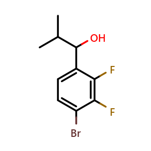 Chemical structure of 1-(4-bromo-2,3-difluorophenyl)-2-methylpropan-1-ol , CAS 2003832-74-2, AChemBlock AD297268