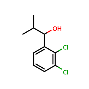 Chemical structure of 1-(2,3-dichlorophenyl)-2-methylpropan-1-ol , CAS 1341552-70-2, AChemBlock AD297303