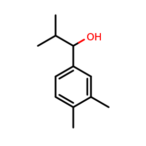 Chemical structure of 1-(3,4-dimethylphenyl)-2-methylpropan-1-ol , CAS 1181615-36-0, AChemBlock AD297317