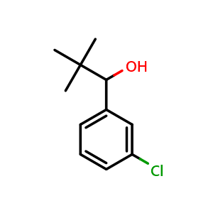 Chemical structure of 1-(3-chlorophenyl)-2,2-dimethylpropan-1-ol , CAS 92099-56-4, AChemBlock AD297319