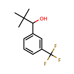Chemical structure of 2,2-dimethyl-1-(3-(trifluoromethyl)phenyl)propan-1-ol , CAS 1226186-71-5, AChemBlock AD297321