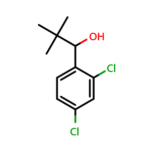 Chemical structure of 1-(2,4-dichlorophenyl)-2,2-dimethylpropan-1-ol , CAS 1304412-60-9, AChemBlock AD297323