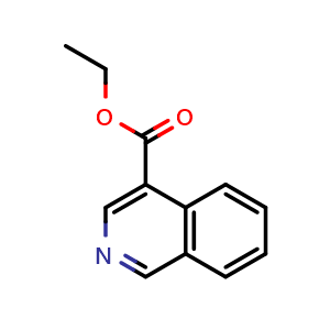 Chemical structure of ethyl isoquinoline-4-carboxylate , CAS 50741-47-4, AChemBlock AD297325