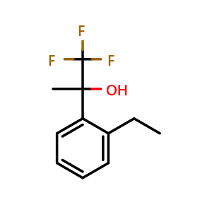 Chemical structure of 2-(2-ethylphenyl)-1,1,1-trifluoropropan-2-ol , CAS 1500961-59-0, AChemBlock AD297326