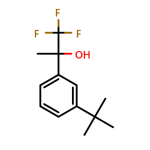 Chemical structure of 2-(3-(tert-butyl)phenyl)-1,1,1-trifluoropropan-2-ol , CAS 2918964-13-1, AChemBlock AD297328