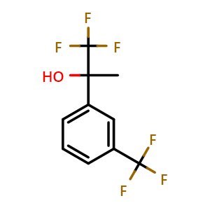 Chemical structure of 1,1,1-trifluoro-2-(3-(trifluoromethyl)phenyl)propan-2-ol , CAS 79663-87-9, AChemBlock AD297329