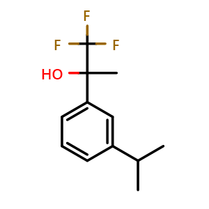 Chemical structure of 1,1,1-trifluoro-2-(3-isopropylphenyl)propan-2-ol , CAS 2155498-97-6, AChemBlock AD297330