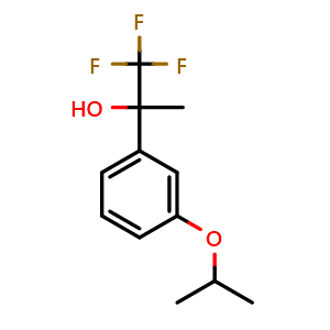 Chemical structure of 1,1,1-trifluoro-2-(3-isopropoxyphenyl)propan-2-ol , CAS 2918952-96-0, AChemBlock AD297332