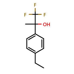 Chemical structure of 2-(4-ethylphenyl)-1,1,1-trifluoropropan-2-ol , CAS 1248407-37-5, AChemBlock AD297336