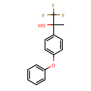 Chemical structure of 1,1,1-trifluoro-2-(4-phenoxyphenyl)propan-2-ol , CAS 96661-20-0, AChemBlock AD297340