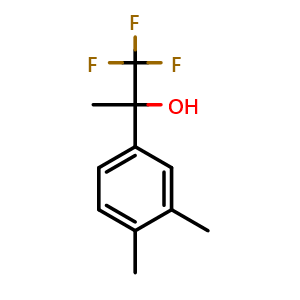 Chemical structure of 2-(3,4-dimethylphenyl)-1,1,1-trifluoropropan-2-ol , CAS 96661-21-1, AChemBlock AD297341