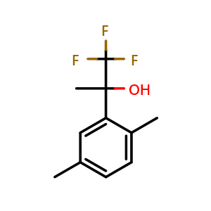 Chemical structure of 2-(2,5-dimethylphenyl)-1,1,1-trifluoropropan-2-ol , CAS 1247982-36-0, AChemBlock AD297344