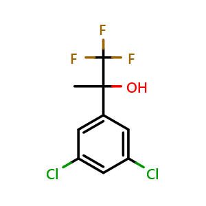 Chemical structure of 2-(3,5-dichlorophenyl)-1,1,1-trifluoropropan-2-ol , CAS 1352062-41-9, AChemBlock AD297347