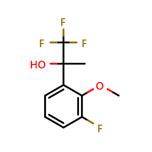 Chemical structure of 1,1,1-trifluoro-2-(3-fluoro-2-methoxyphenyl)propan-2-ol , CAS 2918956-72-4, AChemBlock AD297357
