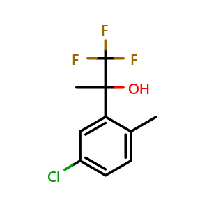 Chemical structure of 2-(5-chloro-2-methylphenyl)-1,1,1-trifluoropropan-2-ol , CAS 1539932-47-2, AChemBlock AD297360