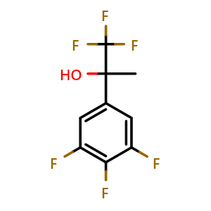 Chemical structure of 1,1,1-trifluoro-2-(3,4,5-trifluorophenyl)propan-2-ol , CAS 2274769-04-7, AChemBlock AD297361