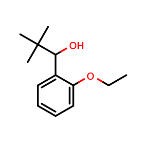 Chemical structure of 1-(2-ethoxyphenyl)-2,2-dimethylpropan-1-ol , CAS 1342247-21-5, AChemBlock AD297365